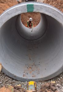 Drainage is one of the first works to be done.