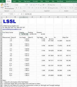 Survey Traverse Calculation Spreadsheet