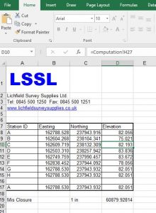 Survey Traverse Calculation Spreadsheet